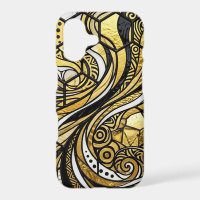 Abstract Gold Honeycomb Hexagon iPhone Cases