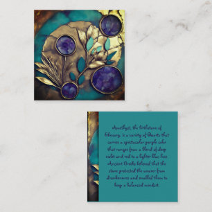 Abstract Gold Leaf Amethyst Feb Birth Stone Card