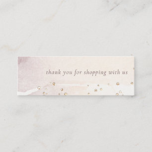 Abstract Gold Lilac Watercolor Thank You For Order Mini Business Card