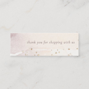 Abstract Gold Lilac Watercolor Thank You For Order Mini Business Card