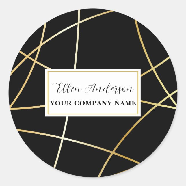 Abstract gold lines sticker (Front)