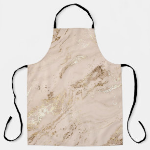 Abstract gold marble with glitter waves apron