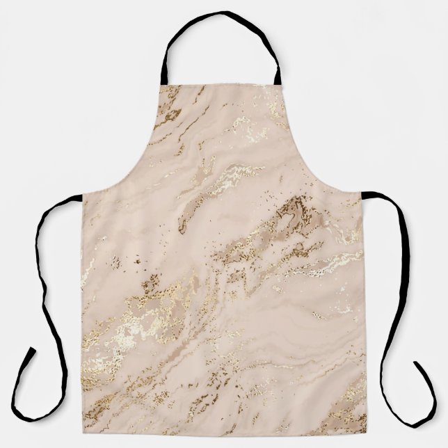 Abstract gold marble with glitter waves apron (Front)