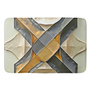 Abstract Gold Metal Design Bath Mat