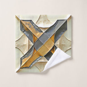 Abstract Gold Metal Design Bath Towel Set