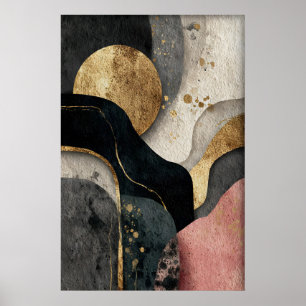 Abstract Gold Minimalist Print, Boho Printable Poster