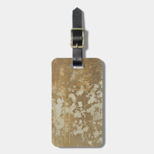 Abstract Gold Painting with Silver Speckles Luggage Tag