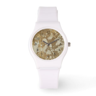 Abstract Gold Painting with Silver Speckles Watch