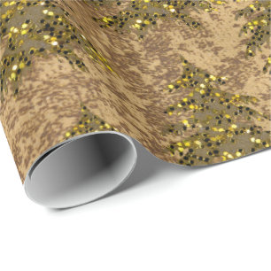 Abstract gold paper & sparkly gold Christmas tree