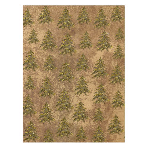 Abstract gold paper & sparkly gold Christmas tree Tablecloth