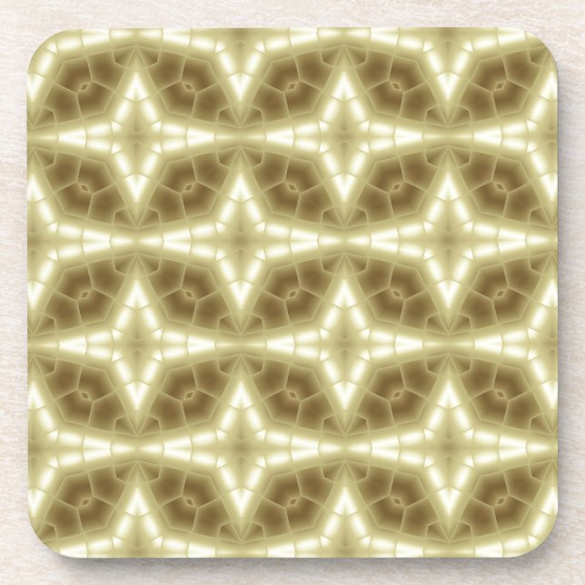Abstract Gold Pattern Coaster (Front)