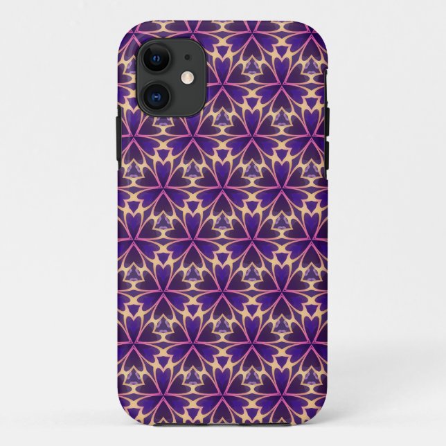 Abstract Gold Pink Flowers Case-Mate iPhone Case (Back)
