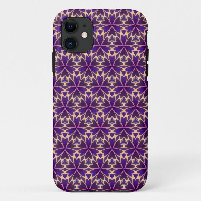 Abstract Gold Pink Flowers Case-Mate iPhone Case (Back)