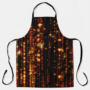 Abstract gold rain with bright particles with flar apron