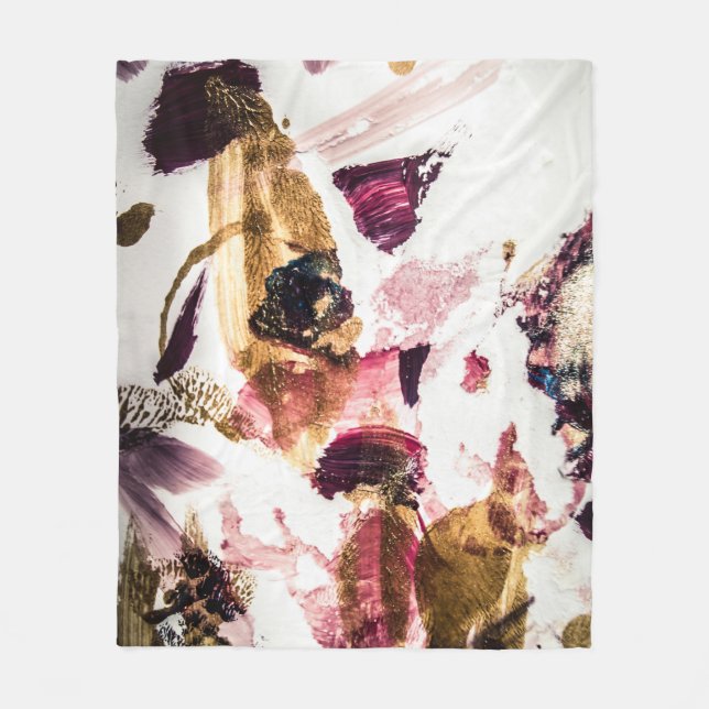 Abstract Gold Sparkles Creative Art Fleece Blanket (Front)