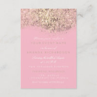 Abstract Gold Sparkly Glitter Whit Pink Glam Event