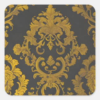 Abstract Gold Square Sticker