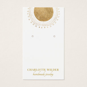 Abstract Gold Sun Foil Circle Earring Display Card