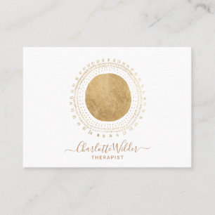 Abstract Gold Sun Rays Therapist Counselor Business Card