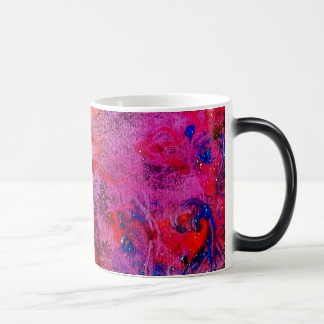 ABSTRACT GOLD SWIRLS , red pink purple yellow Magic Mug (Right)