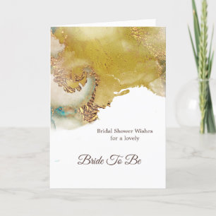 Abstract Gold Teal Bridal Shower Card