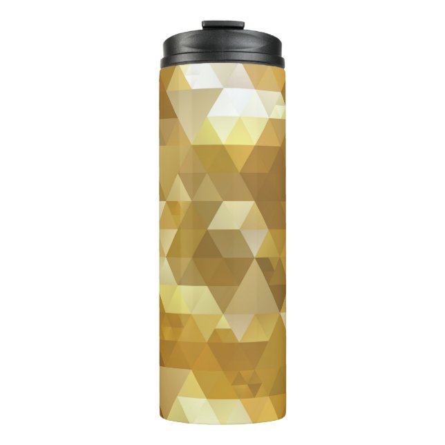 Abstract Gold Triangle Texture Thermal Tumbler (Front)