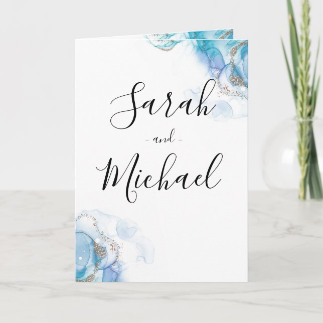 Abstract Gold Watercolor Wedding Invitation (Front)