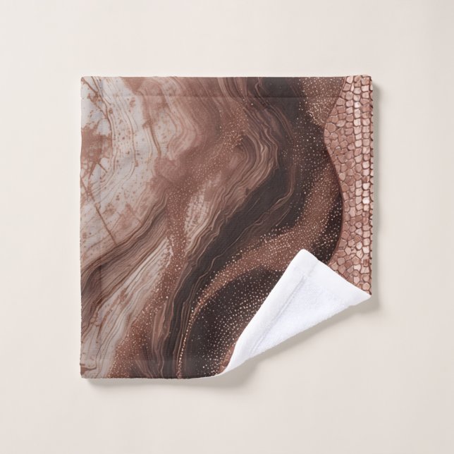 Abstract Gold Waves With Glitter Effect ✨ Wash Cloth (Wash Cloth)