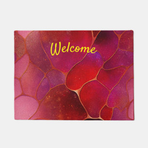 Abstract Gold web over Violet, Purple and Magenta Doormat
