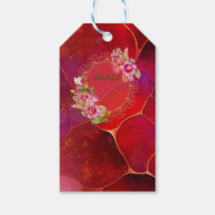Abstract Gold web over Violet, Purple and Magenta Gift Tags