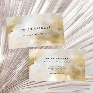 Abstract Gold White Business Card