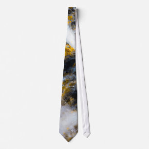 Abstract gold white lines rocky texture tie