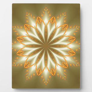 Abstract golden and silver flower for Christmas Plaque