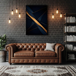 Abstract Golden Connections Poster