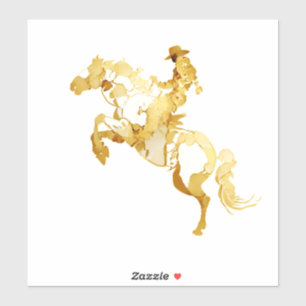 Abstract Golden Horse and Rider