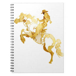 Abstract Golden Horse and Rider Notebook