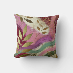 Abstract Golden Leaf Artwork Style 36 Cushion