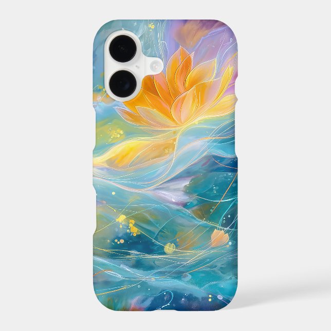 Abstract Golden Lotus Floating Flowers  (Back)