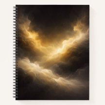 Abstract Golden Nebula Spiral Notebook