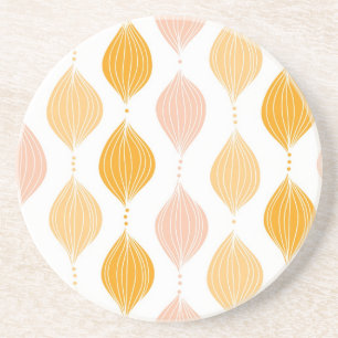 Abstract golden ogee pattern background coaster