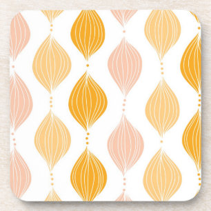 Abstract golden ogee pattern background coaster
