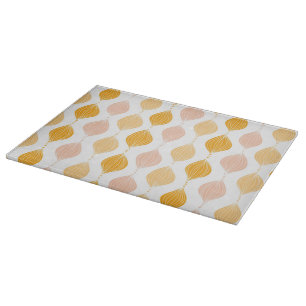 Abstract golden ogee pattern background cutting board