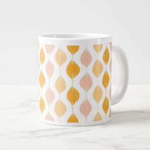 Abstract golden ogee pattern background large coffee mug