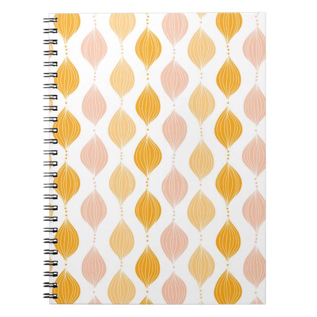 Abstract golden ogee pattern background notebook (Front)