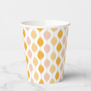 Abstract golden ogee pattern background paper cups