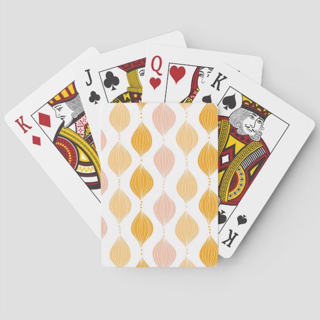 Abstract golden ogee pattern background playing cards (Back)