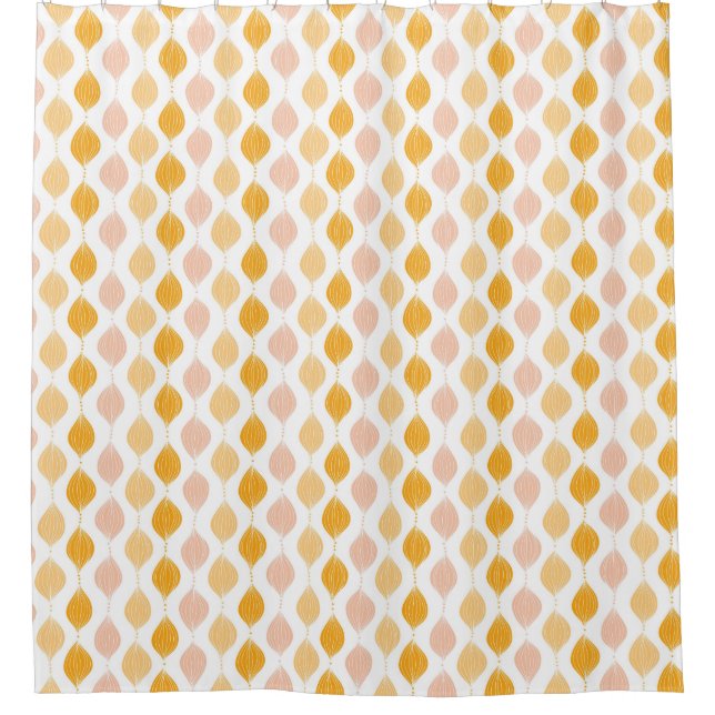 Abstract golden ogee pattern background shower curtain (Front)