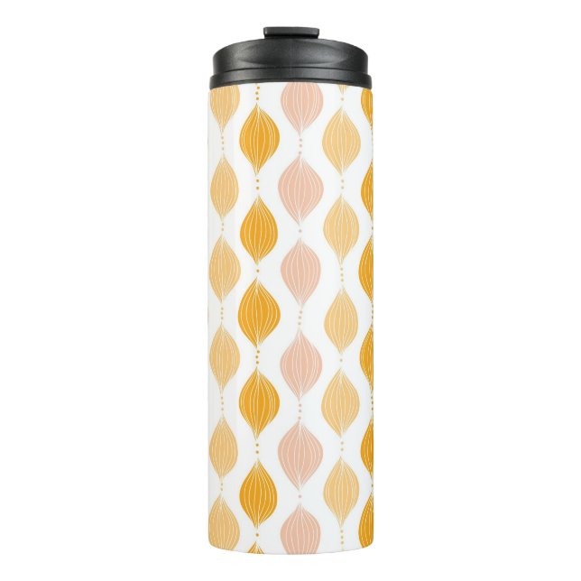 Abstract golden ogee pattern background thermal tumbler (Front)