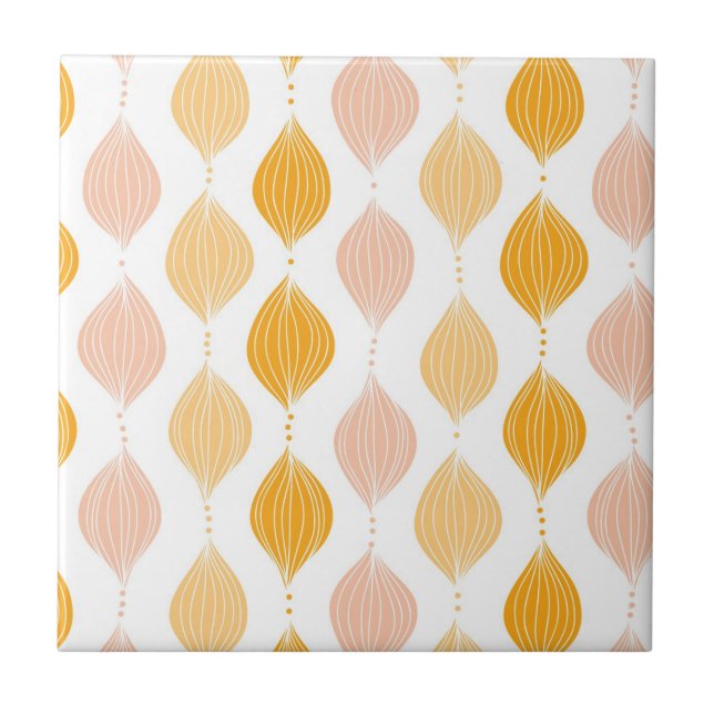 Abstract golden ogee pattern background tile (Front)