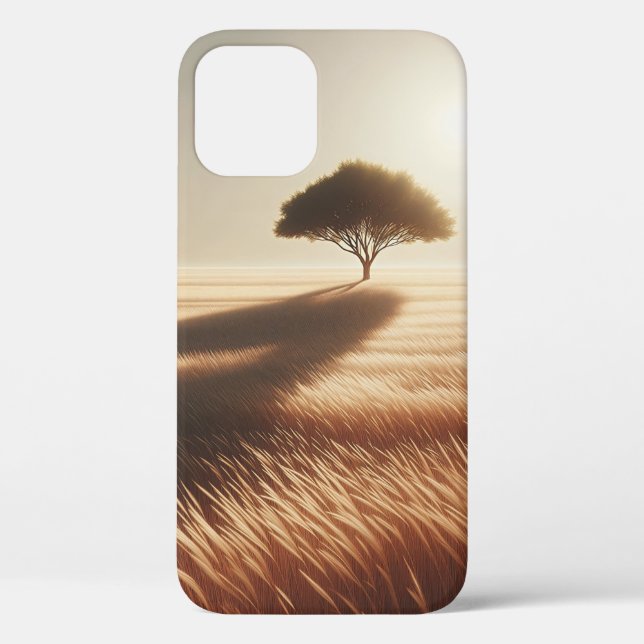 Abstract Golden Savannah Phone Case - Ethereal Sol (Back)